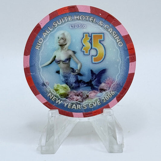 Rio Las Vegas Nevada 2006 'New Year's Eve' LE $5 Casino Chip E5021