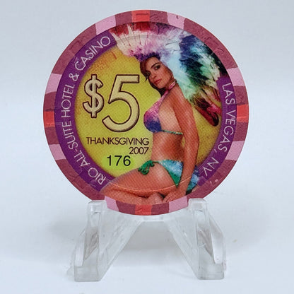 Rio Las Vegas Nevada 2007 'Thanksgiving' LE $5 Casino Chip E8277