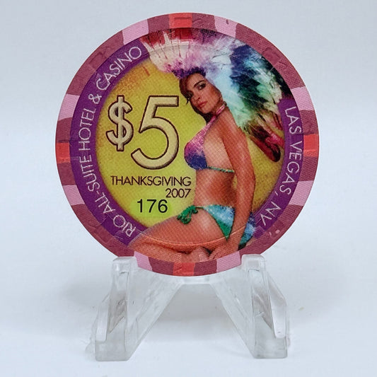 Rio Las Vegas Nevada 2007 'Thanksgiving' LE $5 Casino Chip E8277
