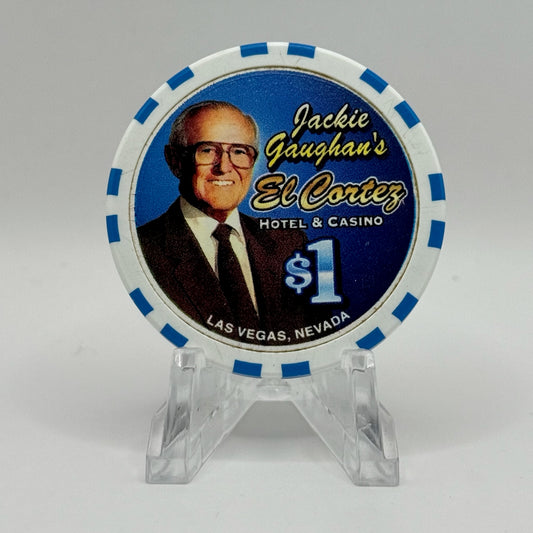 El Cortez Hotel Casino Las Vegas Nevada 2002 'Jackie Gaughan' $1 Casino Chip E0370