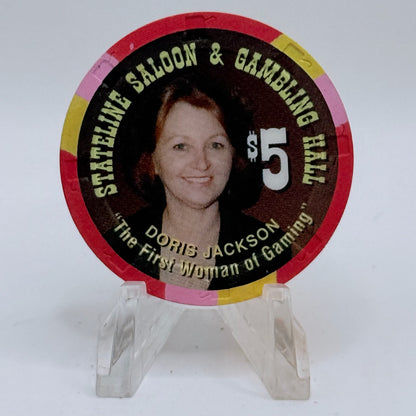 Stateline Saloon Amargosa Valley Nevada 1996 'Doris Jackson' $5 Casino Chip N9162
