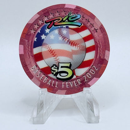 Rio Las Vegas Nevada 2002 'Baseball Fever' LE $5 Casino Chip E2318