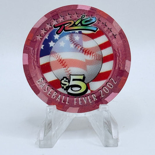 Rio Las Vegas Nevada 2002 'Baseball Fever' LE $5 Casino Chip E2318