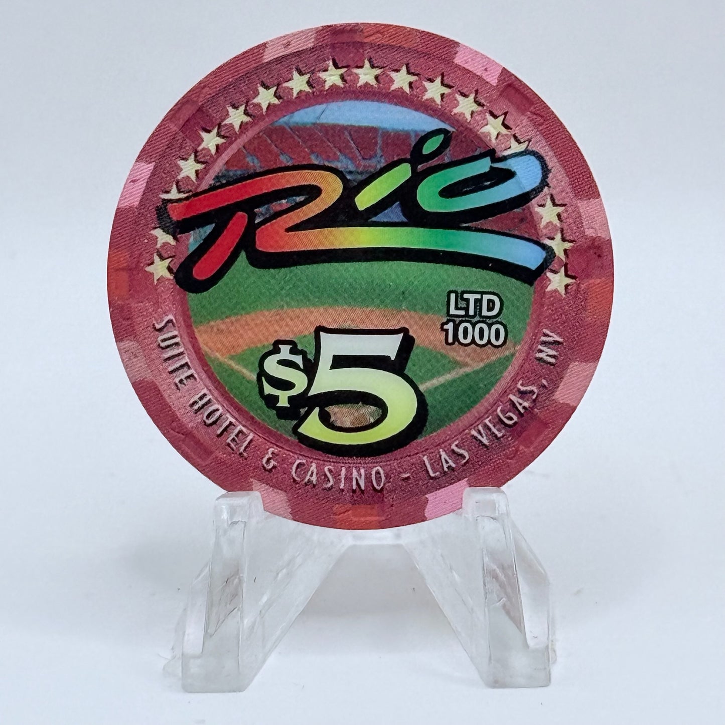 Rio Las Vegas Nevada 2002 'Baseball Fever' LE $5 Casino Chip E2318
