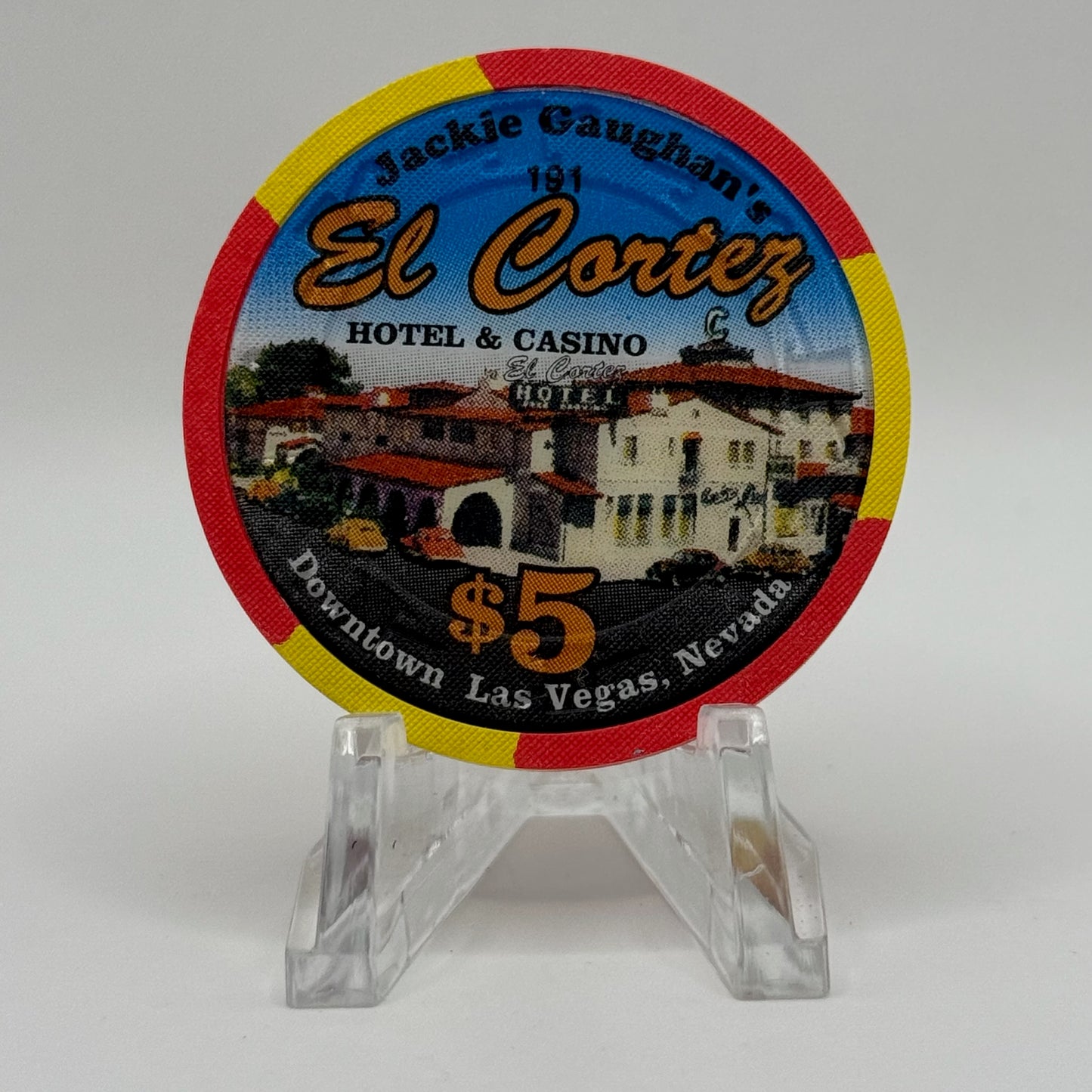 El Cortez Hotel Casino Las Vegas Nevada 1994 'Jackie Gaughan' LE $5 Casino Chip N2031.1