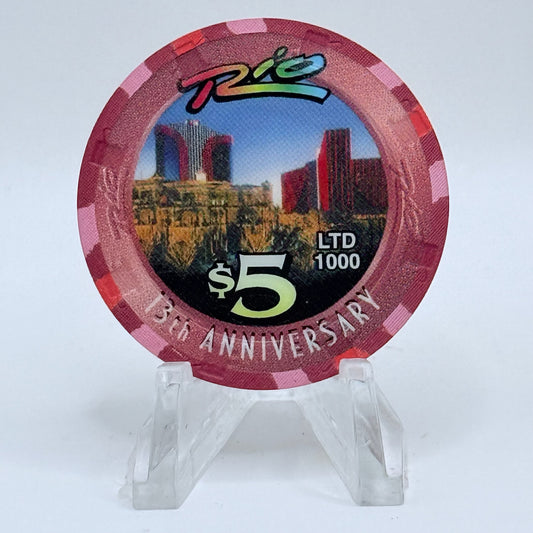 Rio Las Vegas Nevada 2002 '13th Anniversary' LE $5 Casino Chip E2317