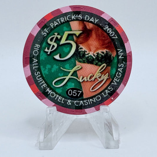 Rio Las Vegas Nevada 2007 'St. Patrick's Day' LE $5 Casino Chip E5963