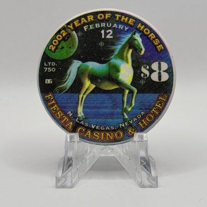 Fiesta Rancho N. Las Vegas Nevada 2002 'Year of the Horse' LE $8 Casino Chip V8450