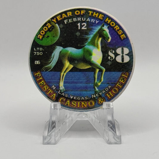 Fiesta Rancho N. Las Vegas Nevada 2002 'Year of the Horse' LE $8 Casino Chip V8450
