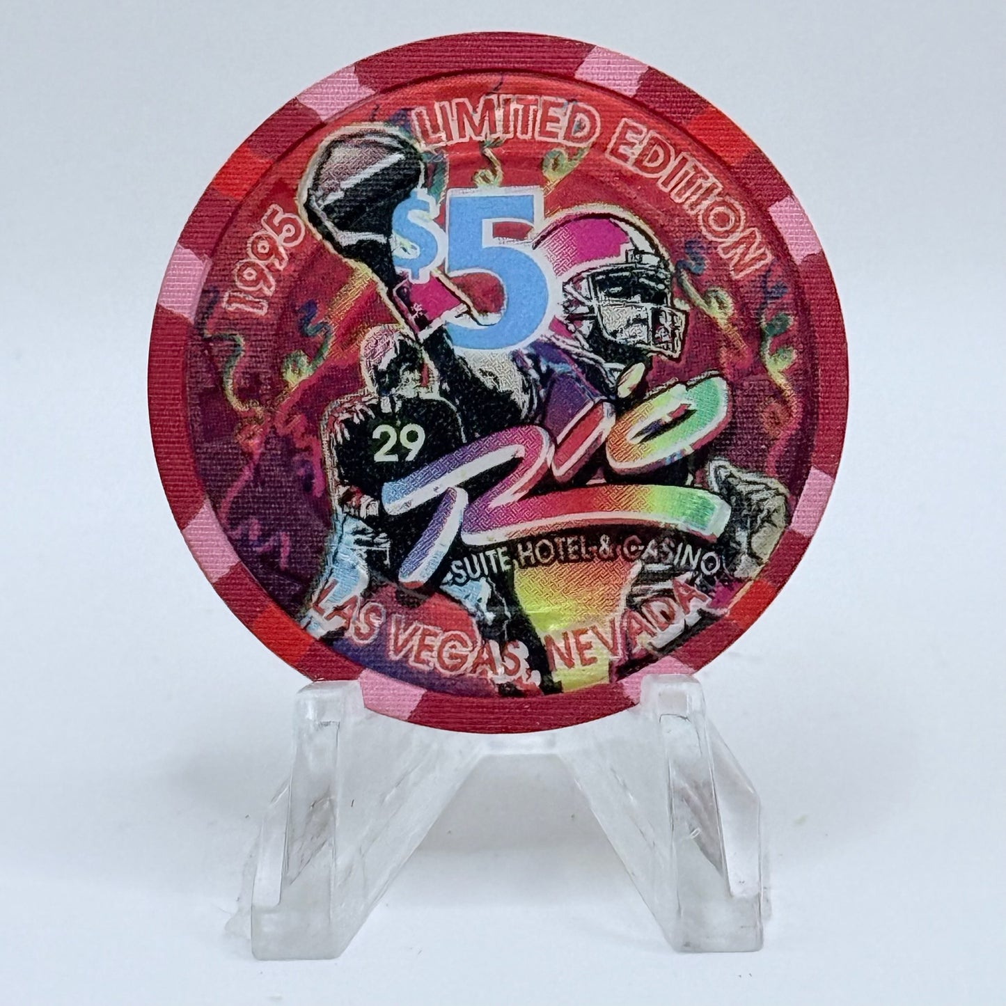 Rio Las Vegas Nevada 1995 'Football' LE $5 Casino Chip N2684