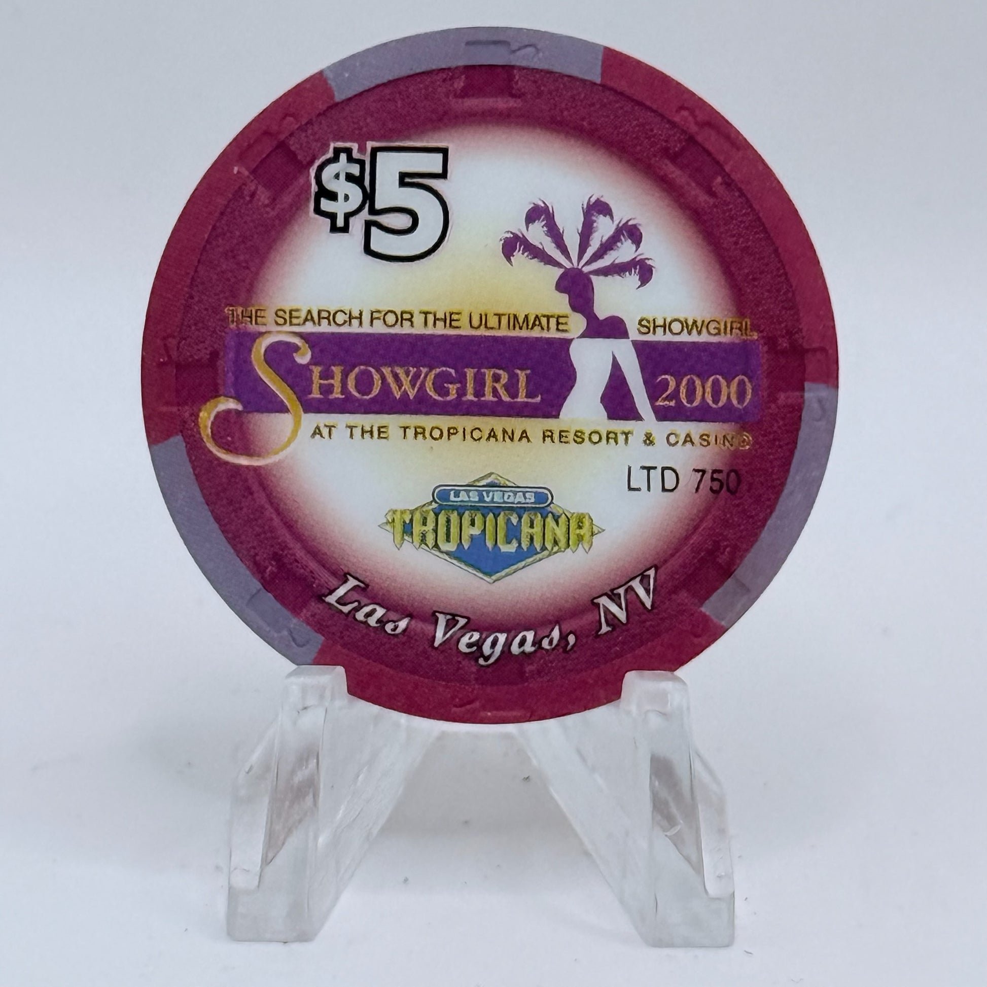 Tropicana Las Vegas Nevada 2000 'Tatiana' Series 50 LE $5 Casino Chip V5864
