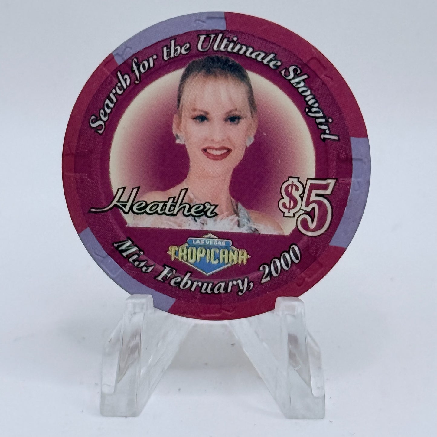 Tropicana Las Vegas Nevada 2000 'Heather' Series 50 LE $5 Casino Chip V5867