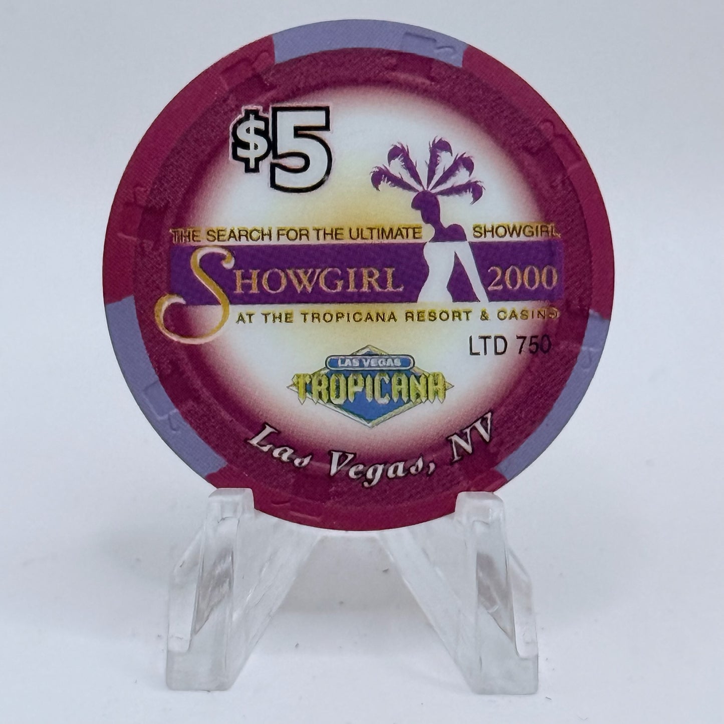 Tropicana Las Vegas Nevada 2000 'Heather' Series 50 LE $5 Casino Chip V5867