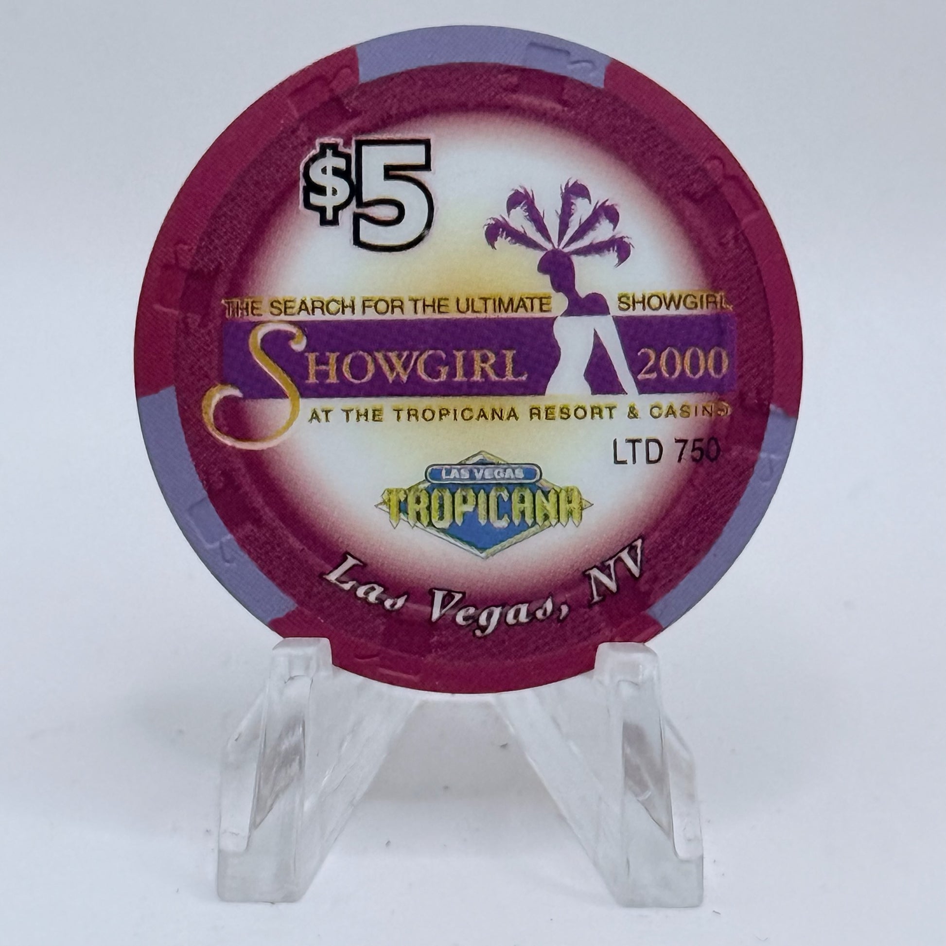Tropicana Las Vegas Nevada 2000 'Heather' Series 50 LE $5 Casino Chip V5867