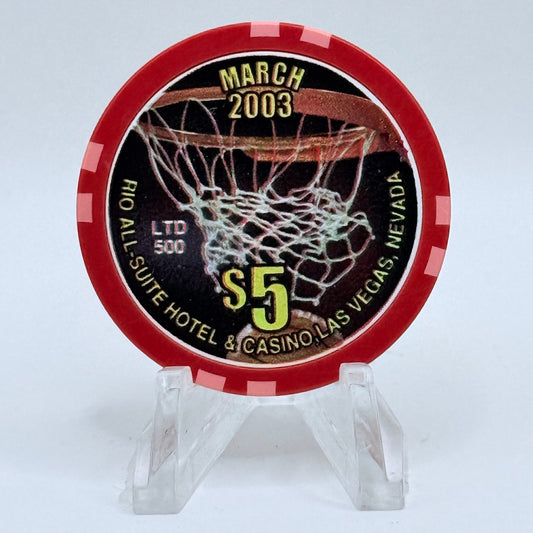 Rio Las Vegas Nevada 2003 'March' LE $5 Casino Chip E2270