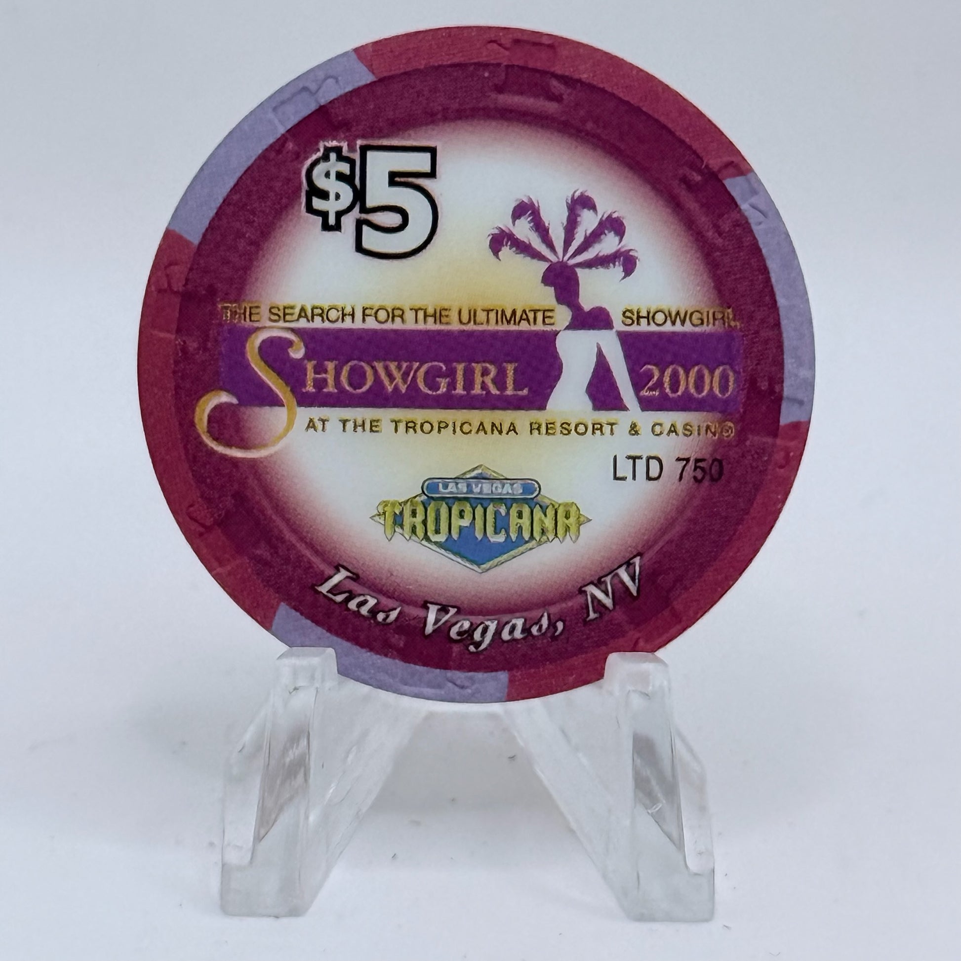 Tropicana Las Vegas Nevada 2000 'Ramy Blue' Series 50 LE $5 Casino Chip V5870