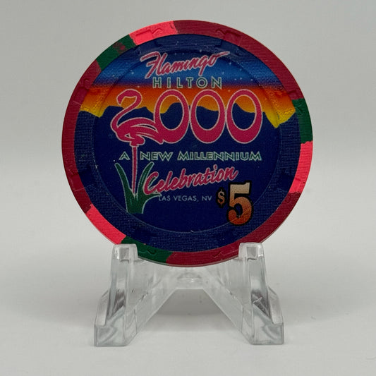 Flamingo Hilton Las Vegas Nevada 1999 "A New Millennium" LE $5 Casino Chip V4158