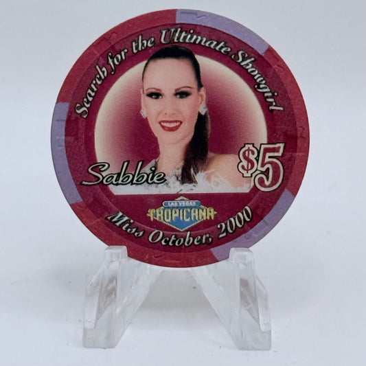 Tropicana Las Vegas Nevada 2000 'Sabbie' Series 50 LE $5 Casino Chip V5874