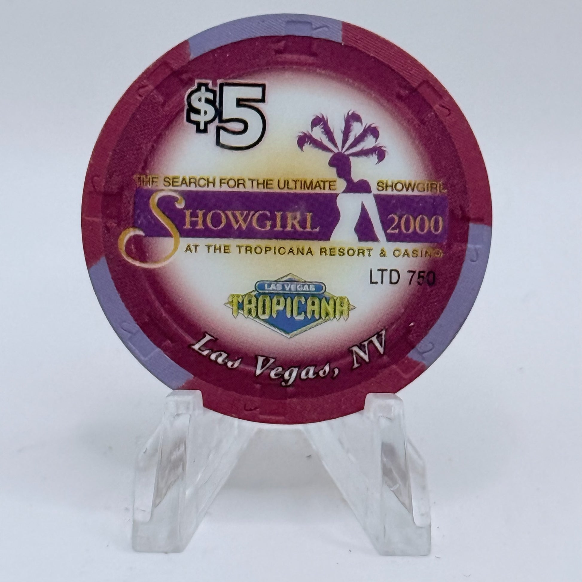 Tropicana Las Vegas Nevada 2000 'Sabbie' Series 50 LE $5 Casino Chip V5874