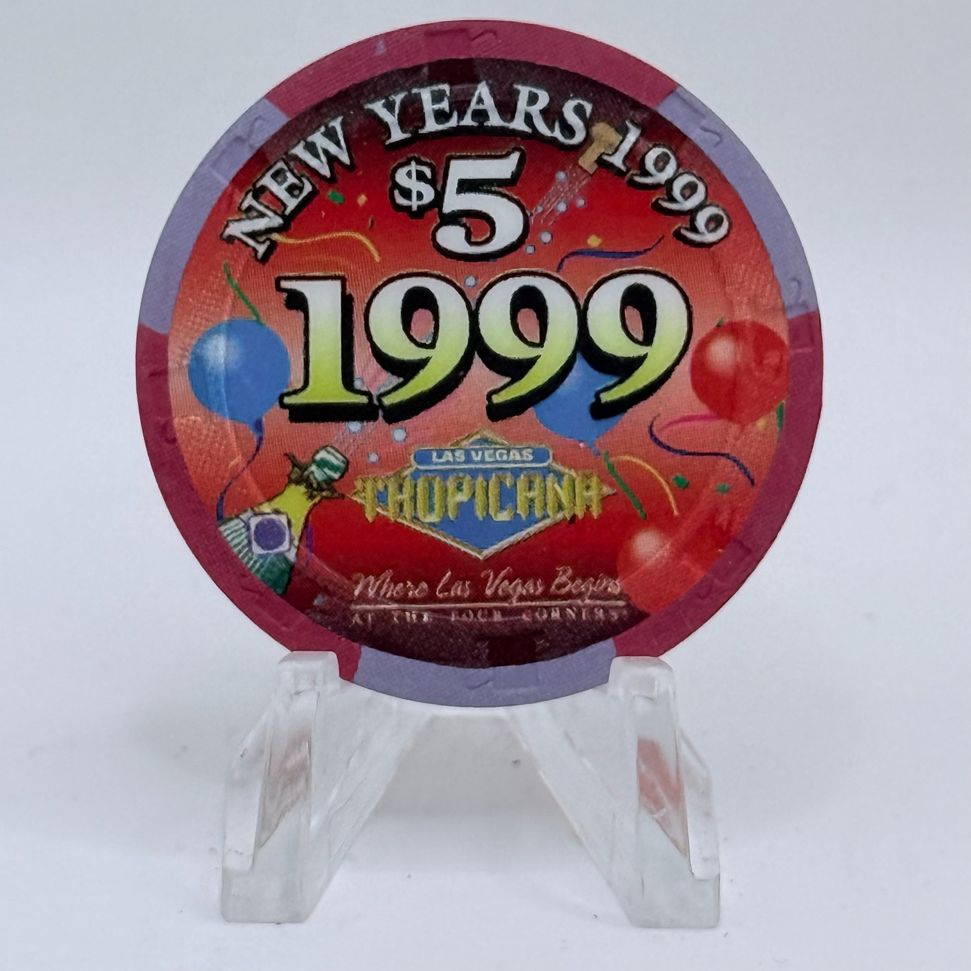 Tropicana Las Vegas Nevada 1999 'New Years' LE $5 Casino Chip V3551