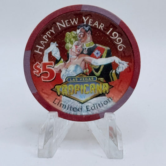 Tropicana Las Vegas Nevada 1996 'New Year' LE $5 Casino Chip N1305