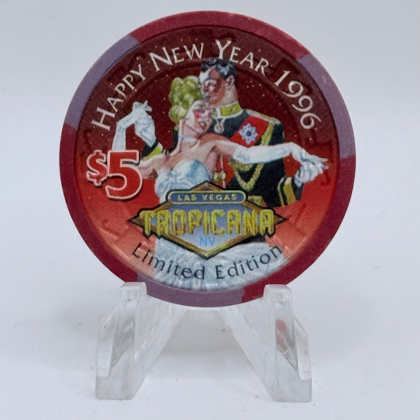 Tropicana Las Vegas Nevada 1996 'New Year' LE $5 Casino Chip N1305