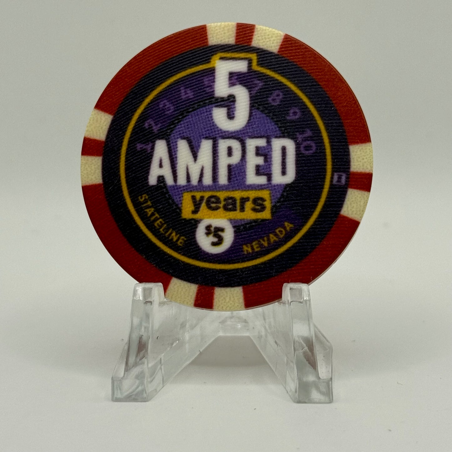 Hard Rock - Lake Tahoe Stateline Nevada 2020 "5 Amped Years" LE $5 Casino Chip