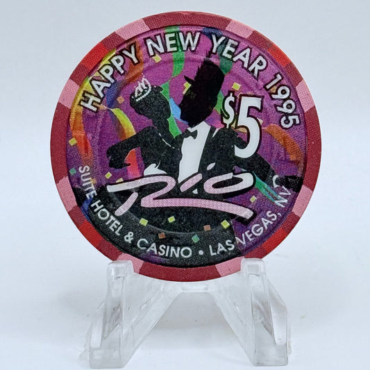 Rio Las Vegas Nevada 1995 'Happy New Year' LE $5 Casino Chip N2682