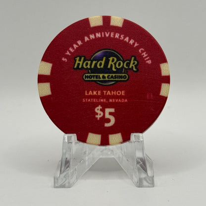 Hard Rock - Lake Tahoe Stateline Nevada 2020 "5 Amped Years" LE $5 Casino Chip