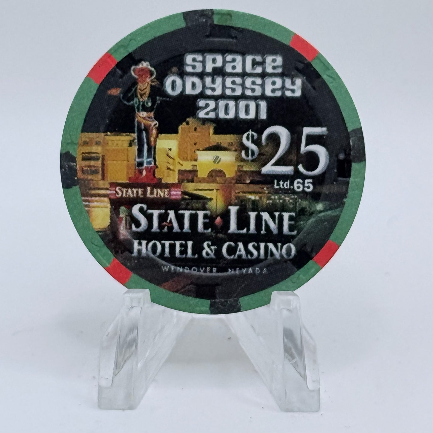 State Line Casino Wendover Nevada 2001 LE $25 Casino Chip V6686