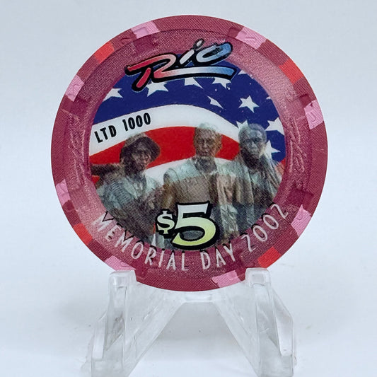Rio Las Vegas Nevada 2002 'Memorial Day' LE $5 Casino Chip E2293