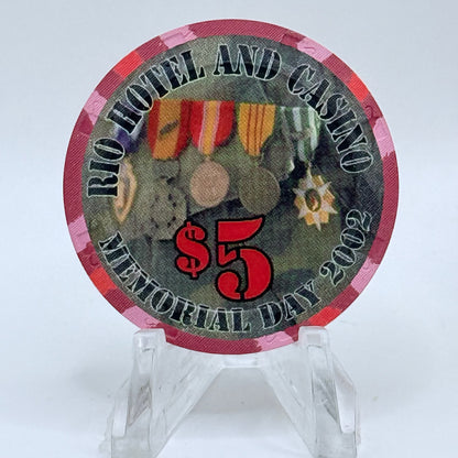 Rio Las Vegas Nevada 2002 LE $5 Casino Chip E2294