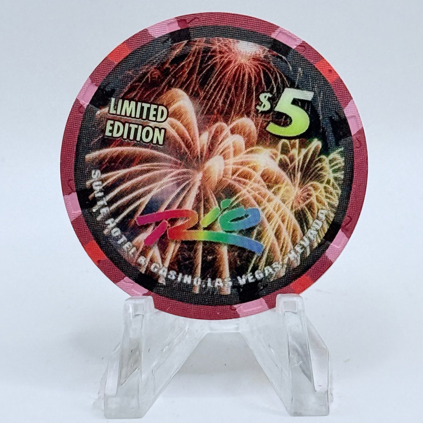 Rio Las Vegas Nevada 2002 'New Years Eve' LE $5 Casino Chip E4621