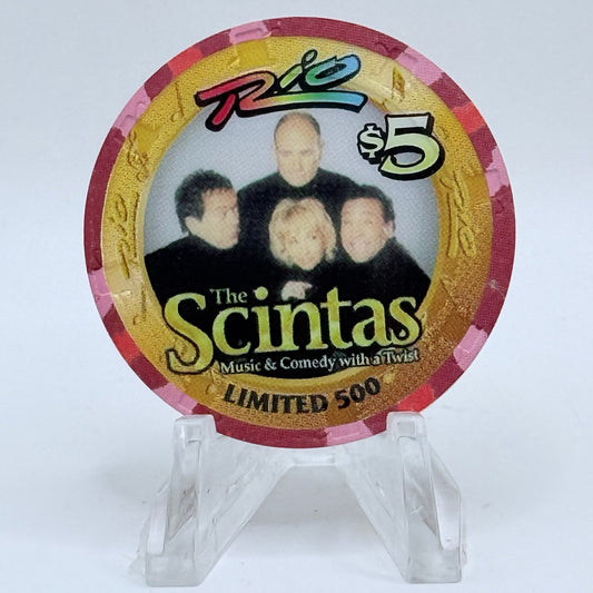 Rio Las Vegas Nevada 2002 'The Scintas' LE $5 Casino Chip E8966