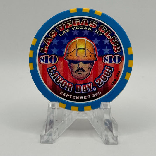 Las Vegas Club Las Vegas Nevada 2001 'Labor Day' LE $10 Casino Chip V9145