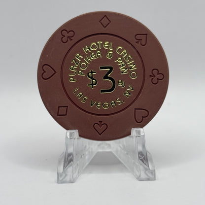 Jackie Gaughan's Plaza Las Vegas Nevada 1999 $3 Casino Chip V5291