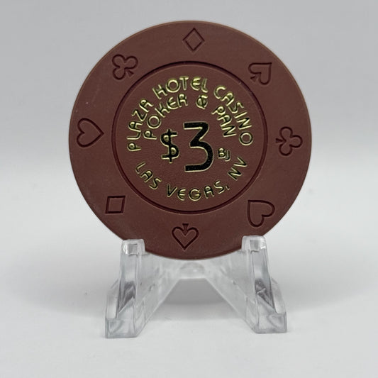 Jackie Gaughan's Plaza Las Vegas Nevada 1999 $3 Casino Chip V5291