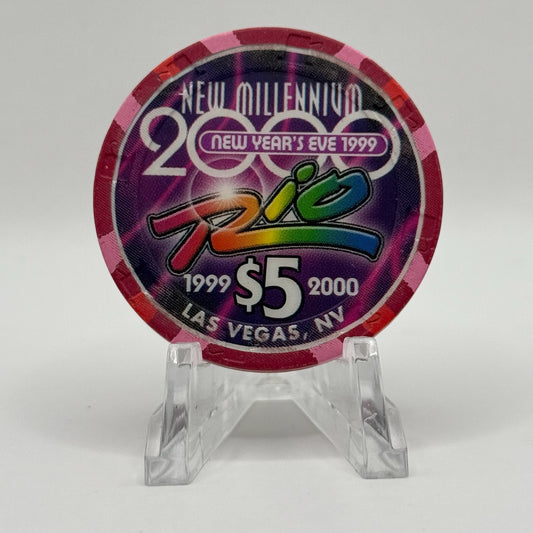 Rio Las Vegas Nevada 1999 'New Year's Eve' LE $5 Casino Chip V5364