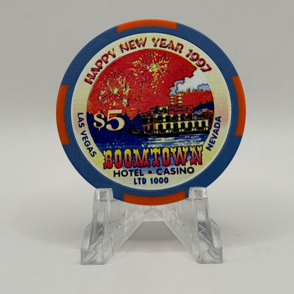 Boomtown Las Vegas Nevada 1997 'Happy New Year' LE $5 Casino Chip N8016