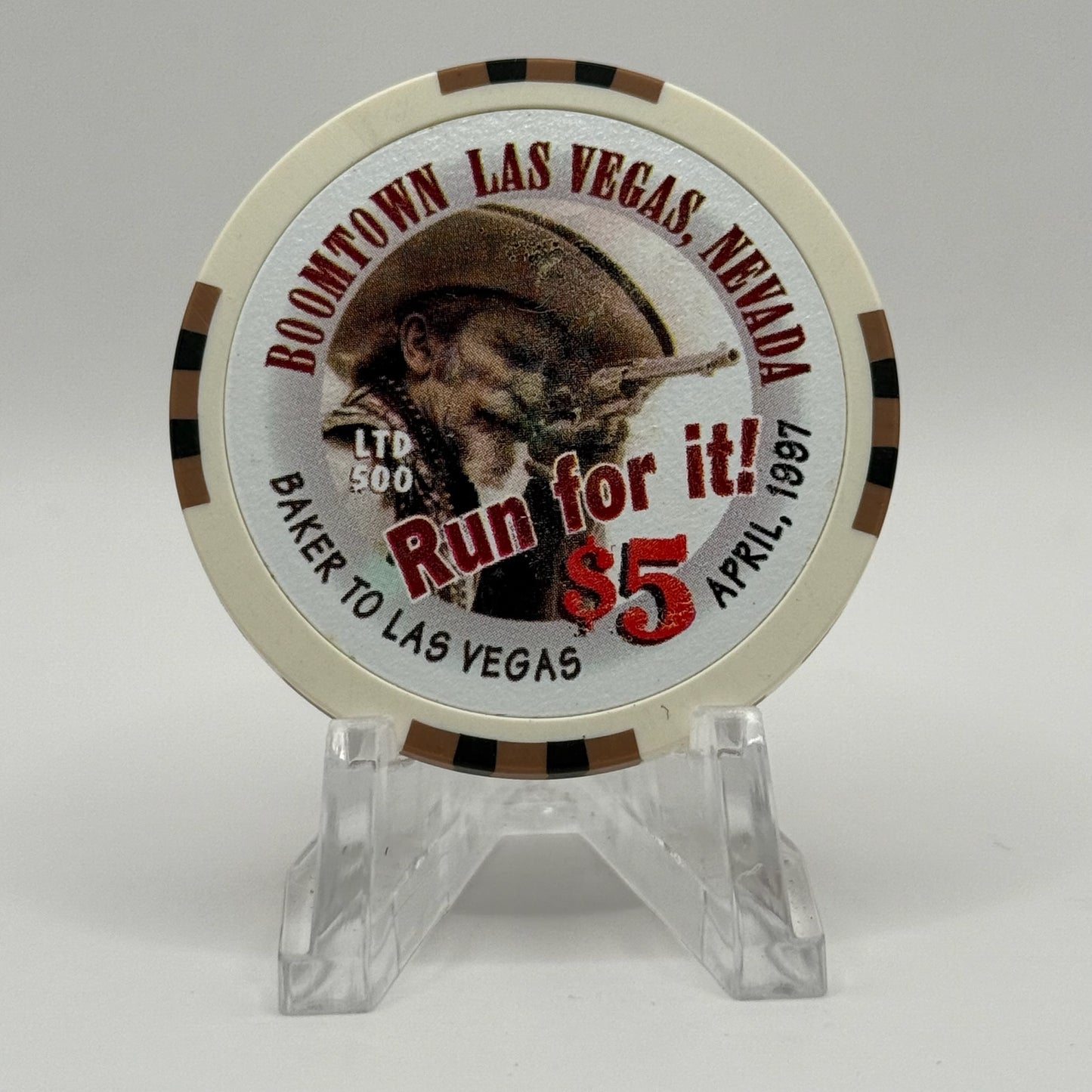 Boomtown Las Vegas Nevada 1997 'Run for It!' LE $5 Casino Chip N9364