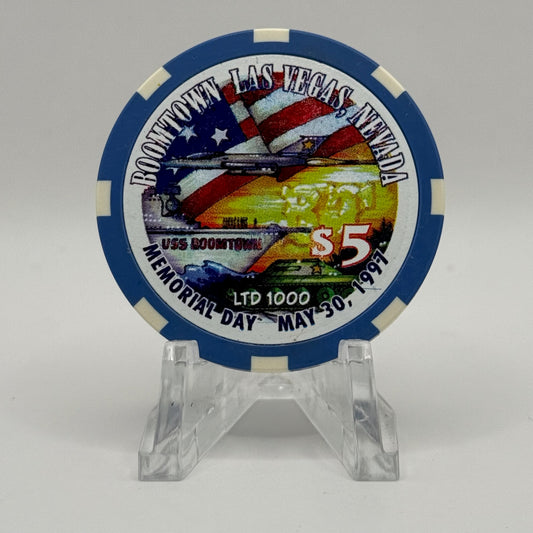Boomtown Las Vegas Nevada 1997 'Memorial Day' LE $5 Casino Chip N9362