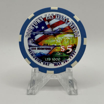 Boomtown Las Vegas Nevada 1997 'Memorial Day' LE $5 Casino Chip N9362