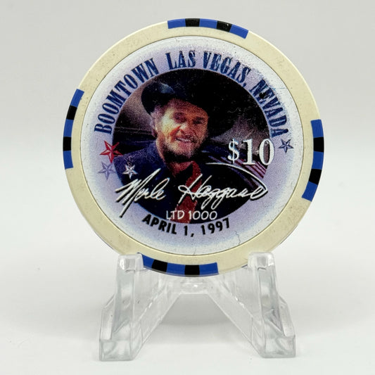 Boomtown Las Vegas Nevada 1997 'Merle Haggard' LE $10 Casino Chip N8019