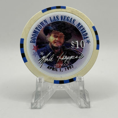 Boomtown Las Vegas Nevada 1997 'Merle Haggard' LE $10 Casino Chip N8019