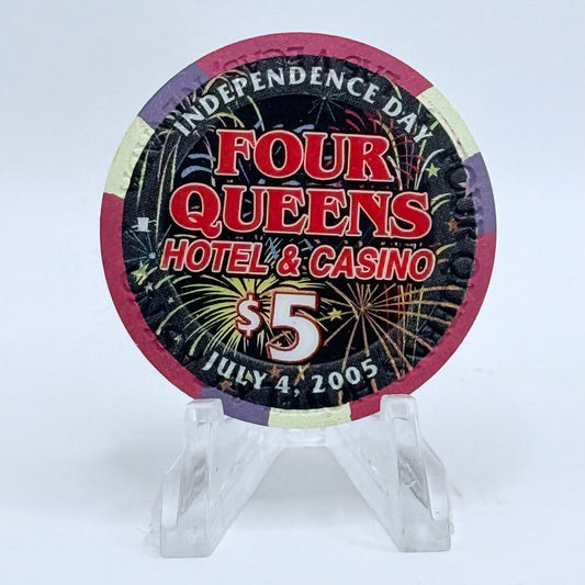 Four Queens Las Vegas Nevada 2005 'Independence Day' LE $5 Casino Chip E4779