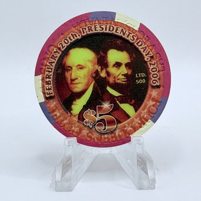 Four Queens Las Vegas Nevada 2006 'President's Day' LE $5 Casino Chip E5107