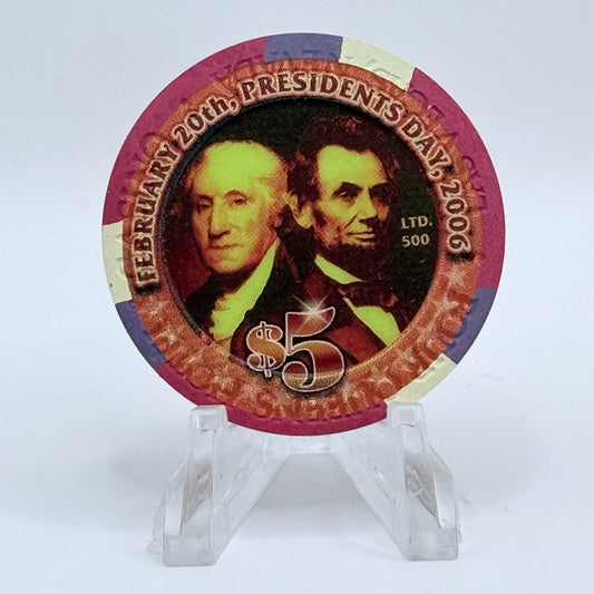 Four Queens Las Vegas Nevada 2006 'President's Day' LE $5 Casino Chip E5107