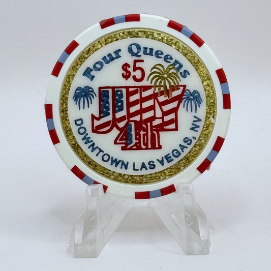 Four Queens Las Vegas Nevada 1996 'July 4th' LE $5 Casino Chip N8363