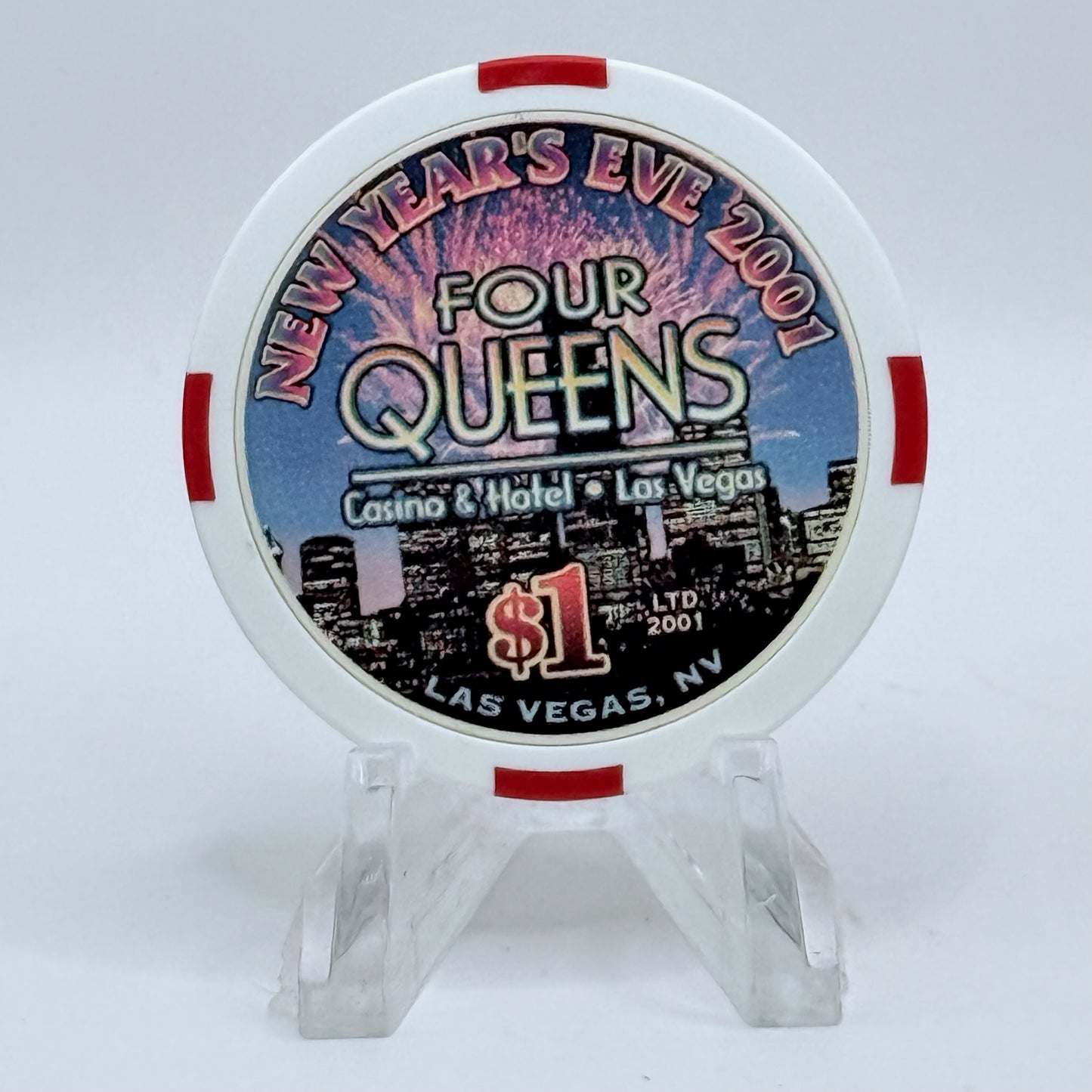 Four Queens Las Vegas Nevada 2000 'New Years Eve' LE $1 Casino Chip V7390
