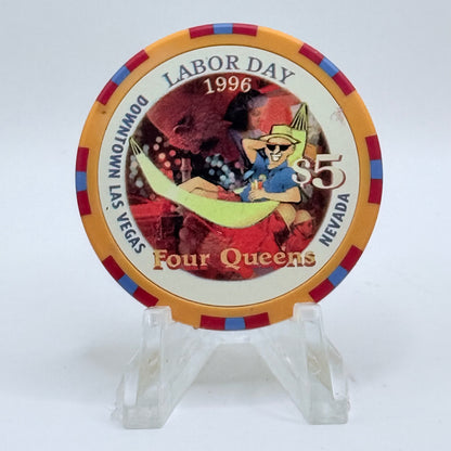 Four Queens Las Vegas Nevada 1996 'Labor Day' LE $5 Casino Chip N8373
